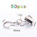 Pveath Metal Hanging Curtain Clip Ring  50 Pcs Iron Heavy Duty Hanging Hooks  for Curtain Home Decoration Wire Holder  Camping  Silver - B07H6KSTHT